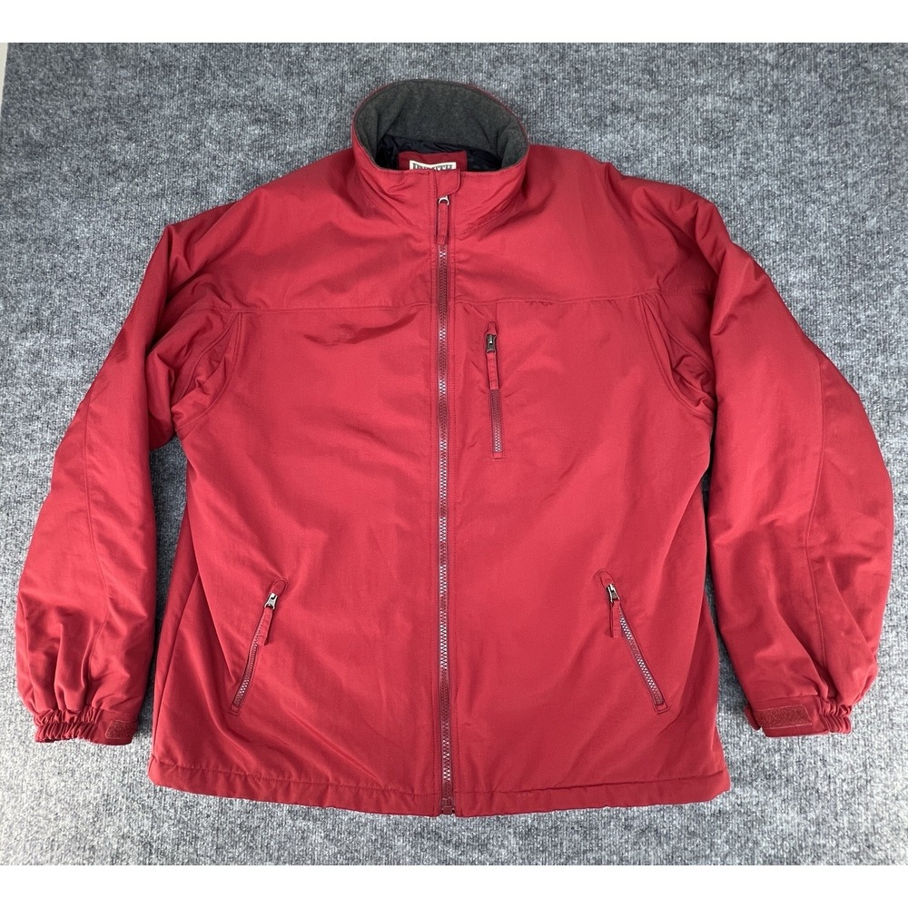 Duluth Trading Co Insulated Jacket XL Tall Red Fleece Lined Outdoor Workwear